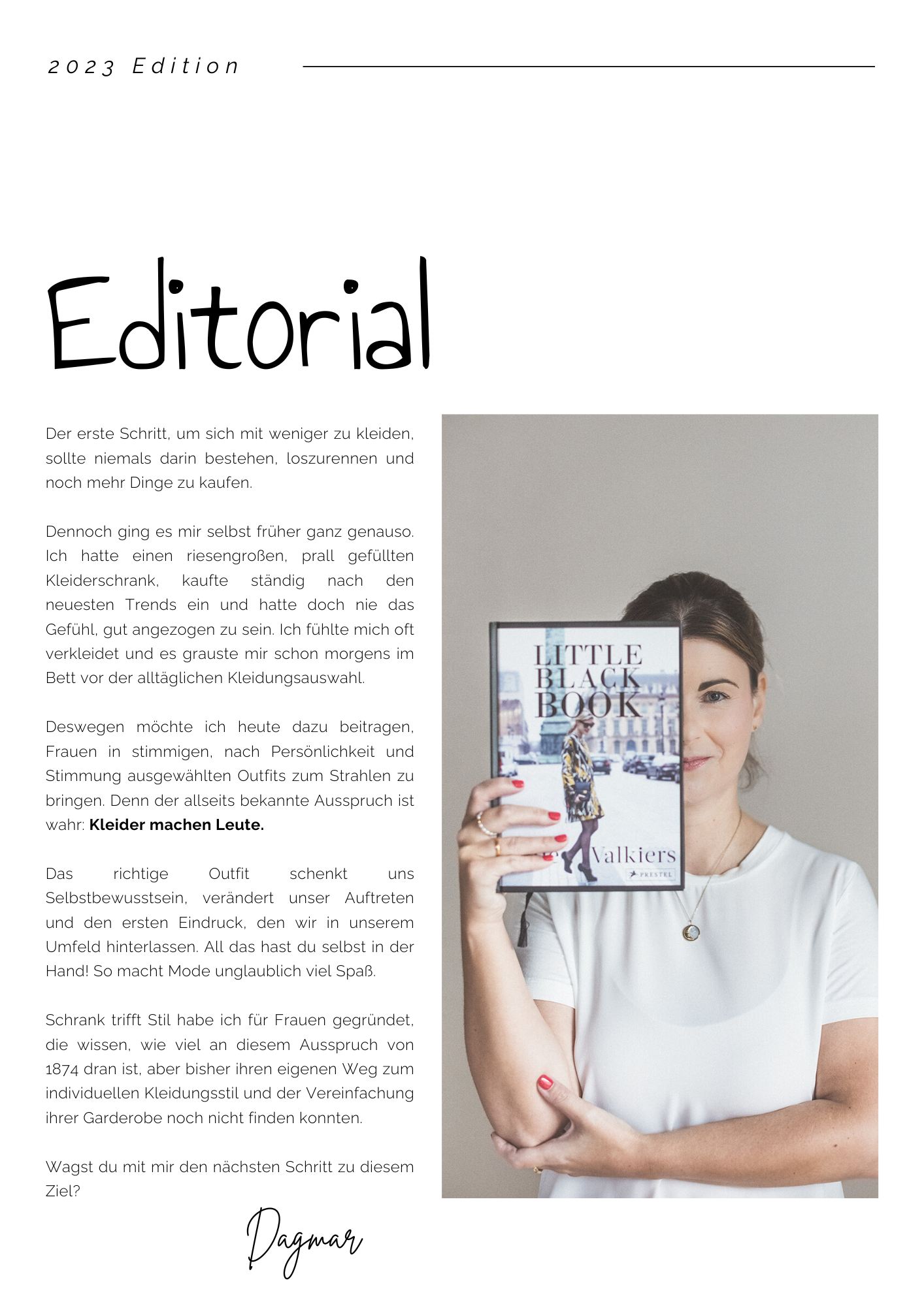 About Magazin Editorial Capsule Wardrobe Kompass - Dagmar Schäfer