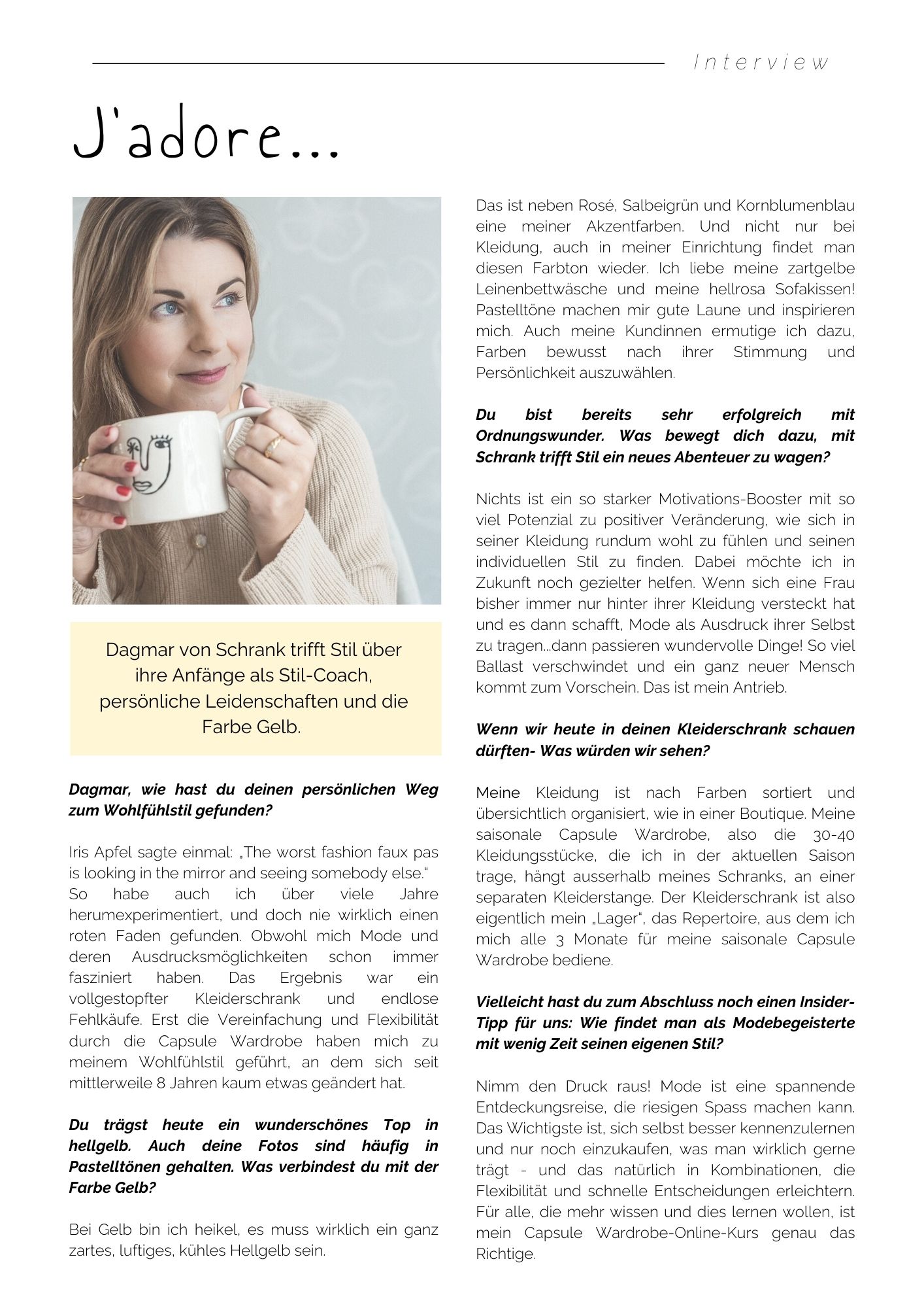 Magazin S. 2_Interview Dagmar im Interview auf Über mich-Seite von Schrank trifft Stil