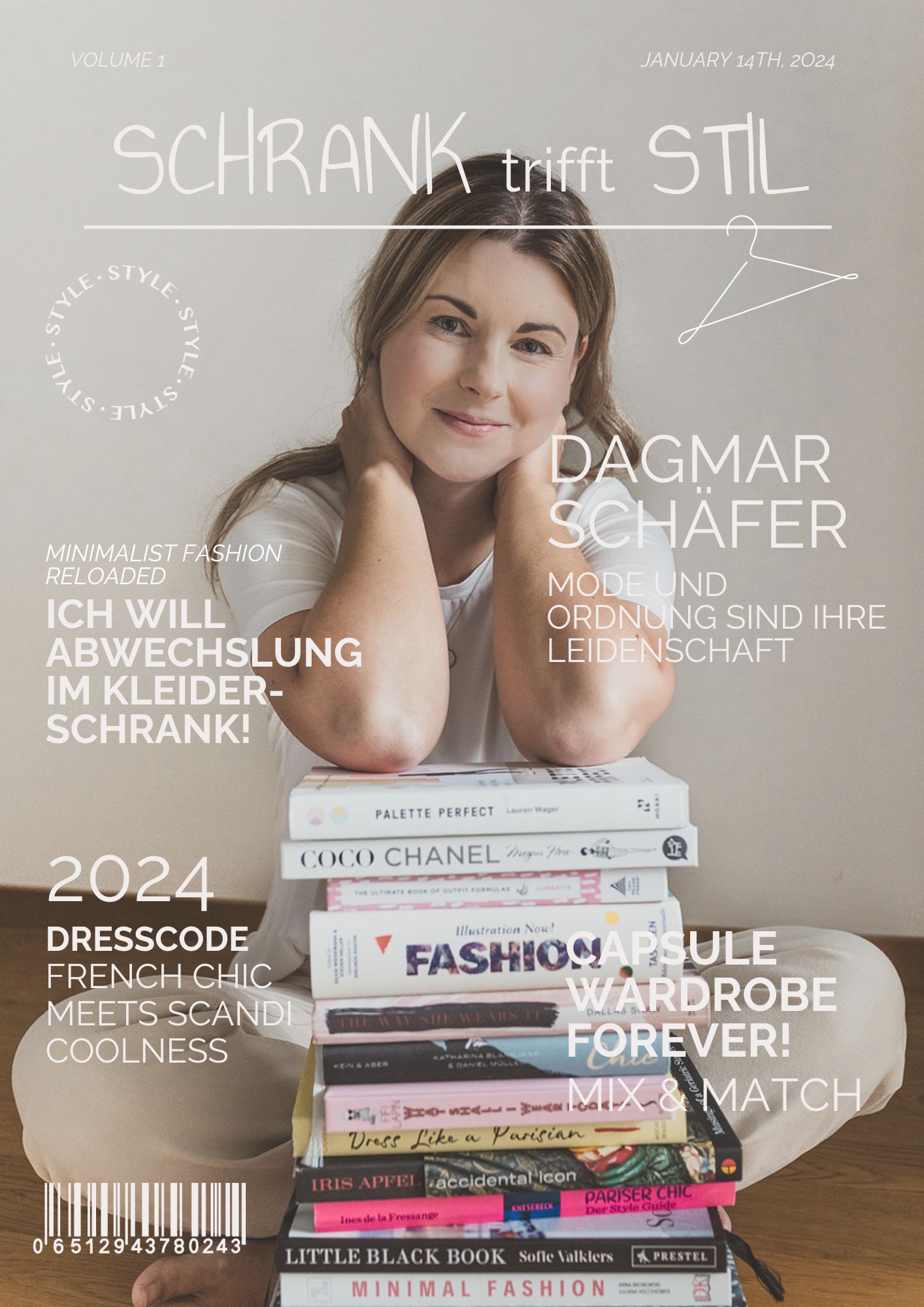Cover Modemagazin für Capsule Wardrobe Dagmar Schäfer mit Büchern Cover Modemagazin