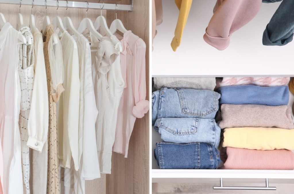 Organisierter Kleiderschrank