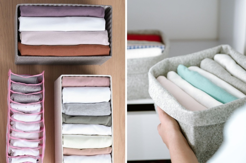 Kleiderschrank-Organisation mit Kon Mari Filefolding