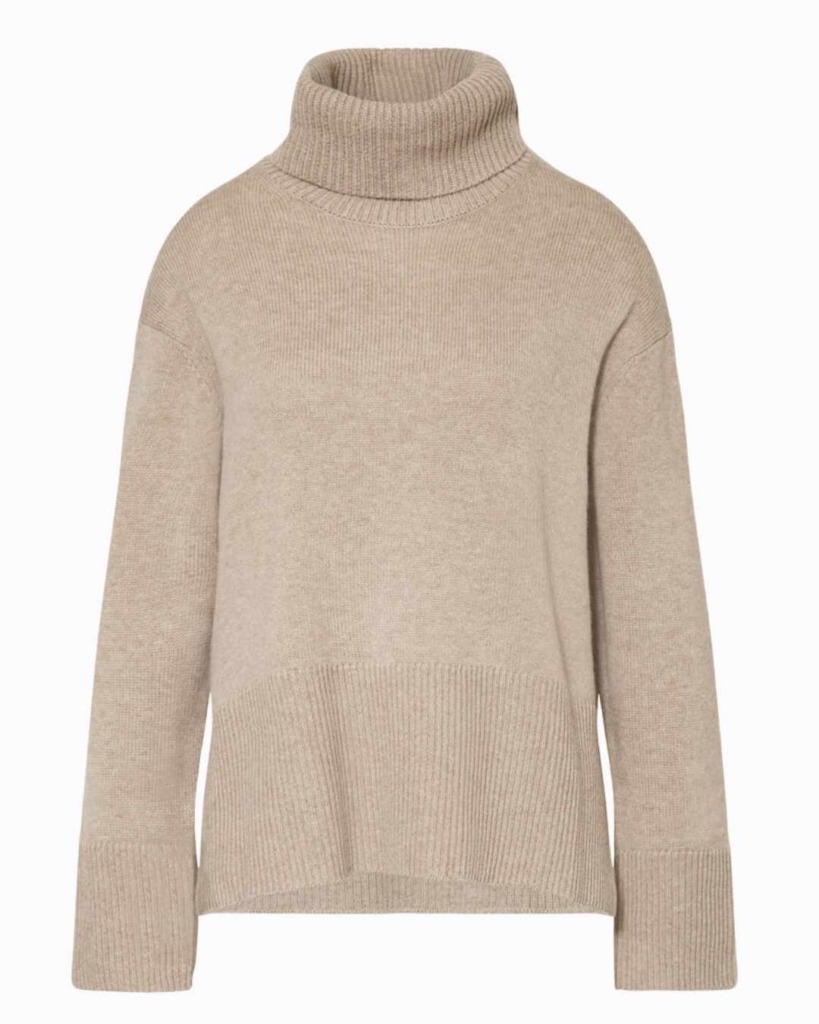 beiger Rollkragenpullover