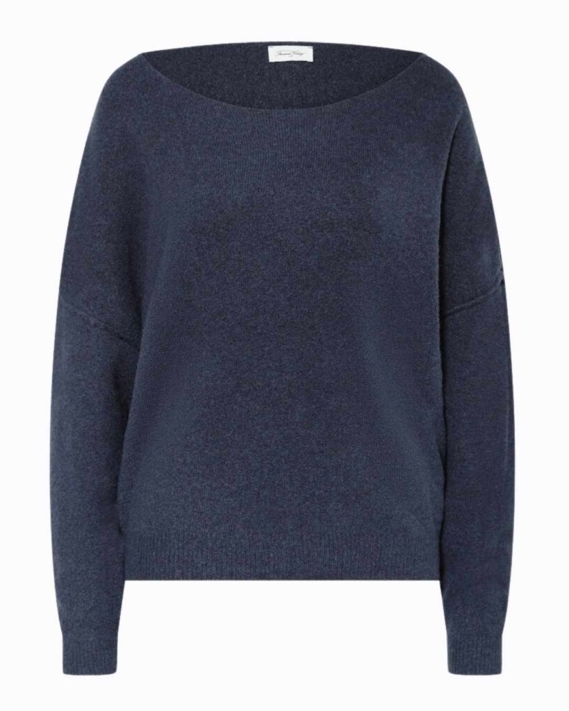 Blauer Wollpullover